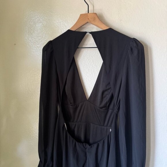 Lulus | Talk About Divine Black Long Sleeve Backless Maxi Dress - Picture 7 of 7